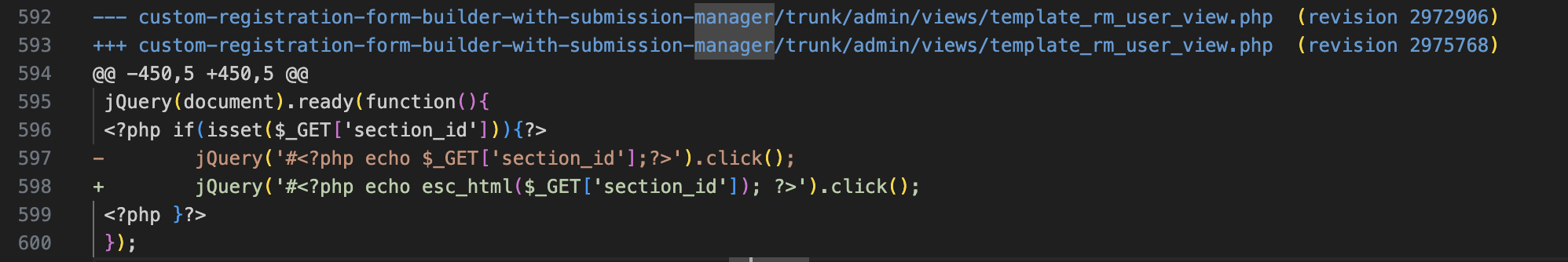 Registration Magic Unified Diff Result