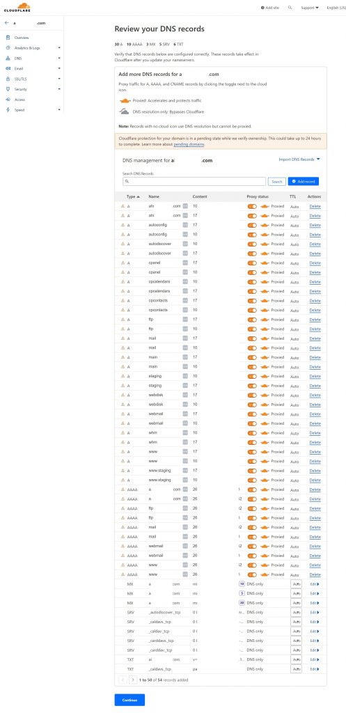 review your dns records