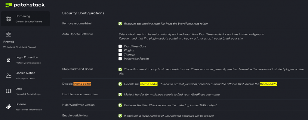 wordpress security configuration