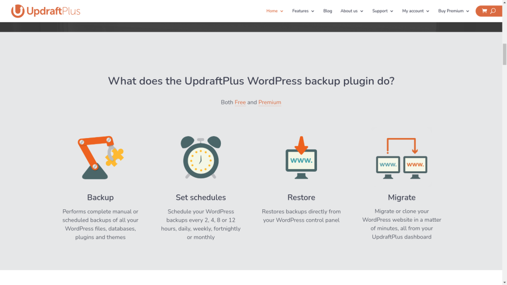 Updraft Plus - backup plugin for WordPress
