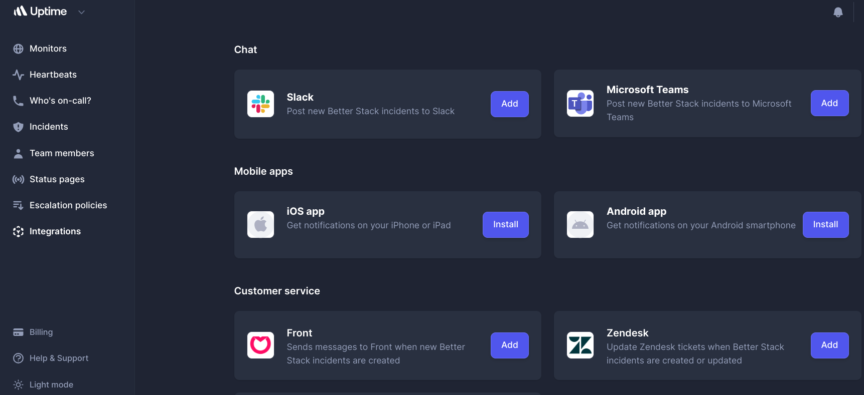 uptime monitoring alerts