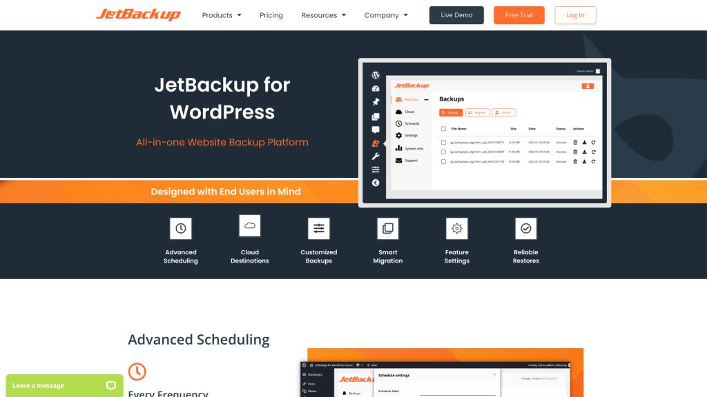 JetBackup for WordPress - site backups