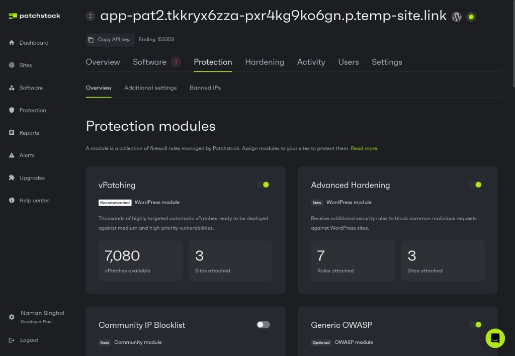 Once you install and enable Patchstack on your site, it will automatically configure all the basic security settings needed